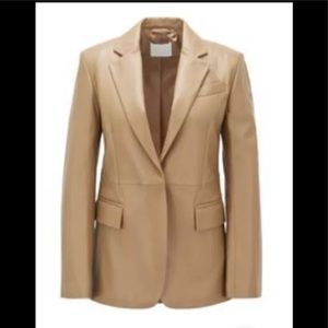 NWT HUGO BOSS Sabamy Leather Jacket Blazer Size US 0 / FR 34